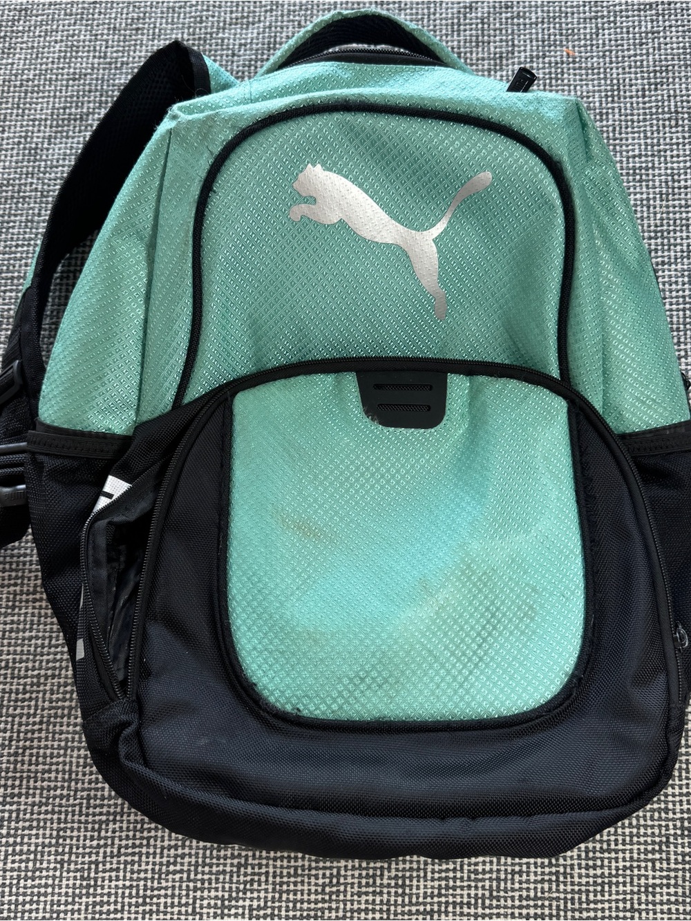 Puma Mint Green and Black Men’s Backpack with Silver Logo